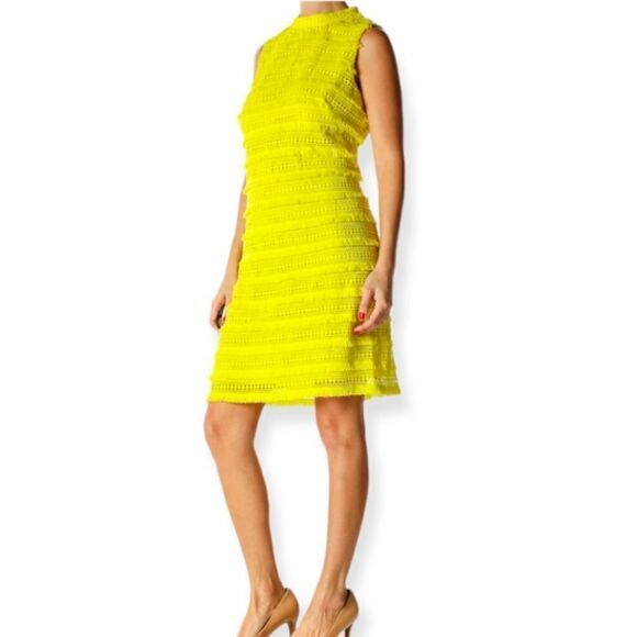 J. Crew Yellow Lace Fringe Shift Dress 6 - Picture 1 of 11